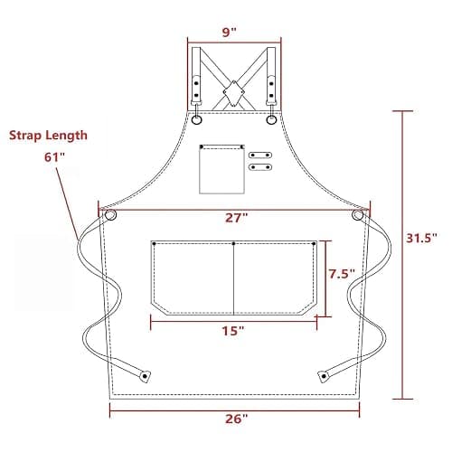 AFUN Chef Aprons for Women Men with Large Pockets, Cotton Canvas Cross Back Water Repellent Work Apron, Size M to XXL (Grey Green) thumbnail 9
