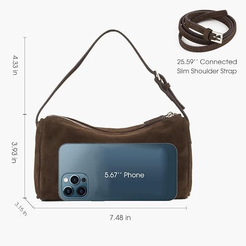 DONNAIN Premium Suede Leather Crossbody Purses for Women, Small Shoulder Bag with Adjustable Strap and Crossbody Hobo Bag thumbnail 4