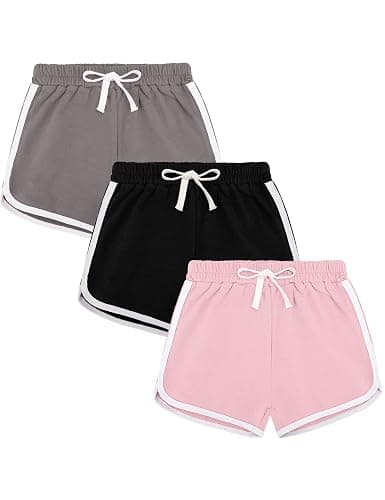 BOOPH 3Pc Girls Athletic Shorts Active Running Dolphin Shorts - Image 1
