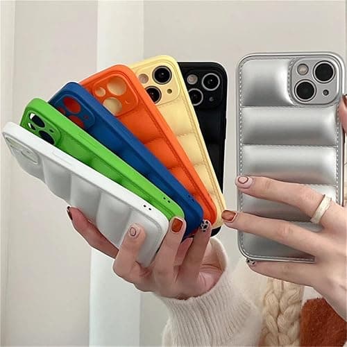 Case for iPhone 17 Pro Max,Luxury Down Pure Jacket Soft Unzip Sofa Silicone Puffer Touch Cloth Portection Shockproof Girls Women Phone Case for iPhone 17 Pro Max,6.9 inch 2025 (White) thumbnail 6