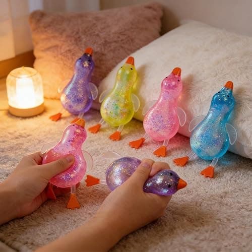 Cute Duck Squish-y Sugar Stress Ball,Glitter Ducks,Soft Duck Stress Relief Sugar Ball Squish-y Ultra Squi-Shy,Moldable Slow Rise Relaxing Sensory Fidget Stresses for Anxiety Relief(Random,2Pcs) thumbnail 6
