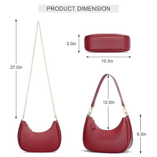 KKXIU Shoulder Bag for Women Small Purse Cute Clutch Hobo Handbag Trendy Crescent Bag thumbnail 6