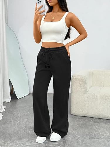 Trendy Queen Womens Sweatpants Baggy Wide Leg Barrel Pants Lounge Comfy Palazzo Joggers with Pockets thumbnail 6