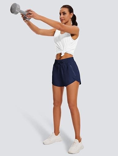 addigi Women's Running Shorts High Waisted Quick Dry Athletic Shorts Sports Workout Gym Track Drawstring Shorts with Pockets thumbnail 5