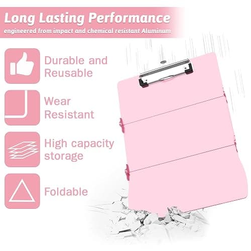 Nursing Clipboard Foldable Clipboard Medical: Edition Cheat Sheets Aluminum 3 Layers Foldable Clipboards Nursing Pocket Size Profile Clip Nurse Clipboards Notepad for Nurses Students and Doctors thumbnail 6