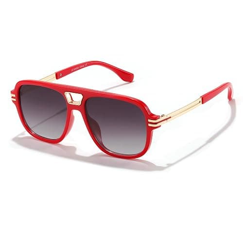 FEISEDY Retro Aviator Sunglasses for Women Men Vintage Trendy Oversized Square Shades UV400 B0106 - Image 1