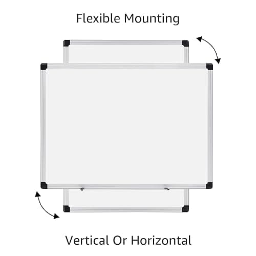 Amazon Basics Magnetic Dry Erase Whiteboard, 24" x 18", Aluminum Frame, Silver/White, Presentation Board for Writing Notes thumbnail 4