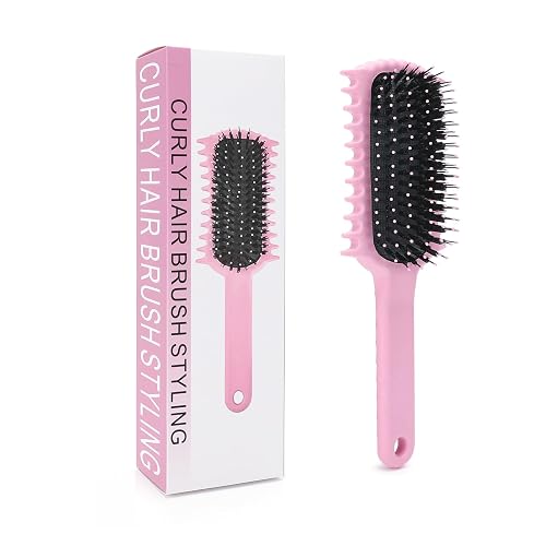 Curly Hair Brush, Volume Curl Defining Brush for Detangling Shaping and Styling Women's Curls, Reduce Pulling (Pink) thumbnail 9