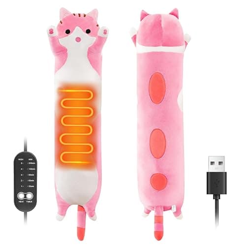 Cat Heating Pad for Period Cramps Menstrual Pain Relief, Portable Electric Heat Pads USB Powered, Cute Cats Plush Stuffed Animals Funny Gifts for Women Teen Girls Cat Lovers Birthday Easter Christmas thumbnail 2