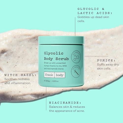 frank body Glycolic Acid Body Scrub | Fights KP & Breakouts, Spots & Tighten Pores | Reduces Acne with Niacinamide & Soothes with Witch Hazel | Glycolic Acid & Pumice | 8.82 oz | Pack of 1 thumbnail 2