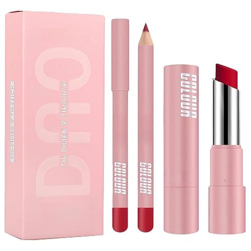 Premium Red Lipstick Lip Liner and Lipstick Set - 2-in-1 Matte Lip Kit for Women with Long Lasting Waterproof and Smudge-Proof Formula, Perfect for Date Night & Parties - Image 1