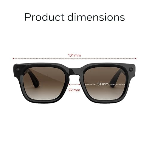 Meta Fury Classic Black | Smart AI glasses for Women, Men — Meta AI, 12MP Camera, Live Translate — 3K HD Resolution — 8+ Hour Battery — Brown Gradient Lenses thumbnail 8