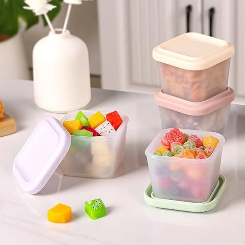 Zioffiel 4 Pack 12 oz Silicone Food Storage Containers with Lid, Reusable Snack Container for Kids, Meal Prep Storage for Fruit, Kids Lunch Box for Travel, Home thumbnail 2