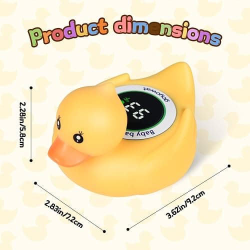 Baby Bath Thermometer Duck Toy - Floating Digital Water Temperature Monitor with LED Display & Color Alerts for Infants Newborns, Cute Bathtub Sensor & Safe Bath Time Essential thumbnail 7