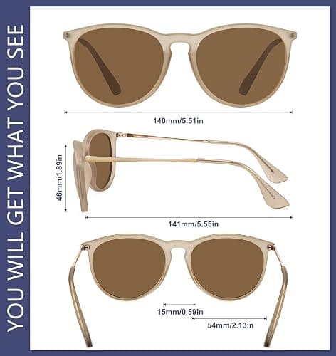Retro sunglasses womens 2024 trendy round classic glasses thumbnail 6