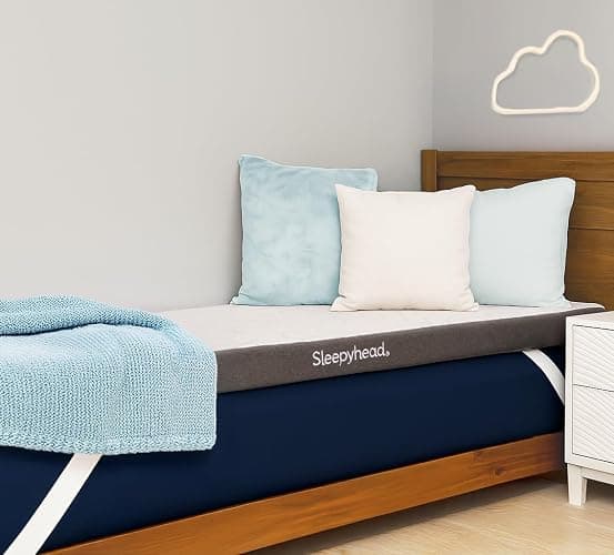 Sleepyhead Twin XL 3 Inch Gel Memory Foam Mattress Topper for College Dorm – Thick, Cooling & Comfortable Mattress Pad with Washable Cover – Dorm Room Essentials for College Students (XL Twin 3") - Twin XL - 3-Inch Cooling Gel - Image 1