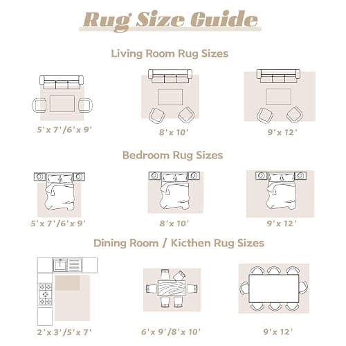 VECARF Area Rug 5x7 Washable Rug, Vintage Boho Medallion Rugs Non-Slip Soft Low Pile Large Distressed Rug Indoor Retro Carpet for Living Room Bedroom Dining Room Home Office (Beige, 5'x7') thumbnail 8