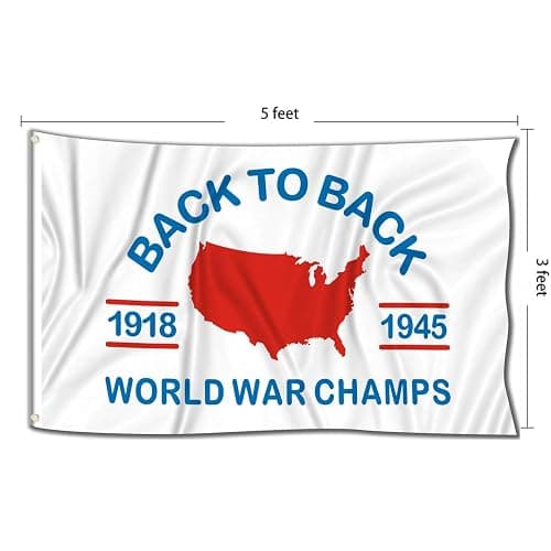 Probsin World War Champs Flag,3x5 Feet Back to Back Banner,Funny Poster UV Resistance Fading & Durable Man Cave Wall Flag with Brass Grommets for College Dorm Room Decor,Outdoor,Parties,Gift,Tailgates thumbnail 2