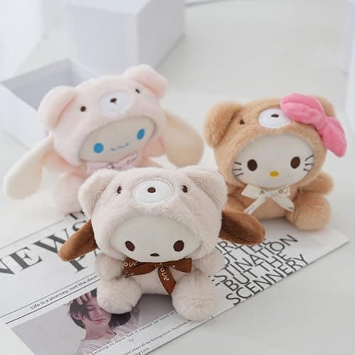 Cartoon Bag Charms Cute Plush Keychain for Women Girls, 5" Soft Backpack Key Chain Cute Stuffed Animals Bag Keychain thumbnail 5