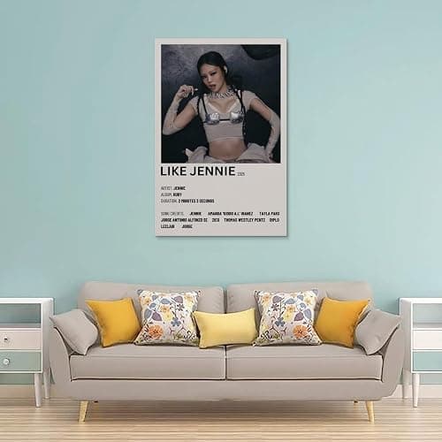 JIANGDANPPBEM Poster "Like Jennie", schwarz-rosa, dekoriert Ihren Raum, definieren Sie Ihren Stil, 30 x 45 cm, ungerahmt, 32 Stück thumbnail 2