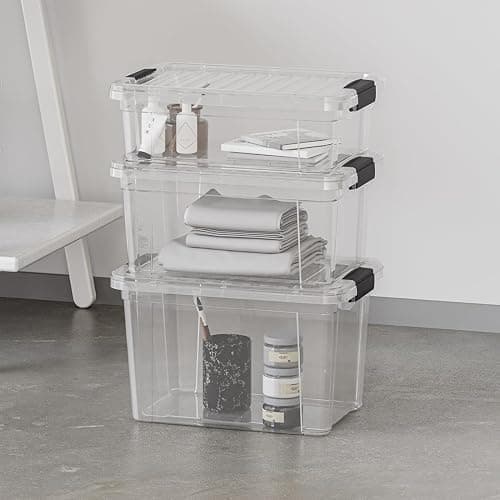 Superio Clear Plastic Storage Bin with Lid, 11 Qt, Non-Toxic, BPA Free, Odor Free, Organizer Storage Box, Stackable Plastic Tote for Home, Garage, School, and Office thumbnail 10