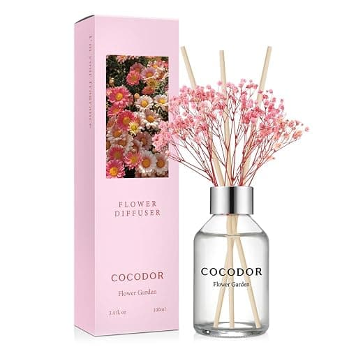 COCODOR Flower Reed Diffuser Set / 3.4oz / Flower Garden/Scent Diffuser with Sticks Home Fragrance Reed Diffuser for Bathroom Shelf Decor - Flower Garden - Flower/3.4Ounce - Image 1