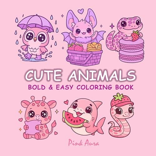 CUTE ANIMALS: BOLD & EASY COLORING BOOK - Image 1
