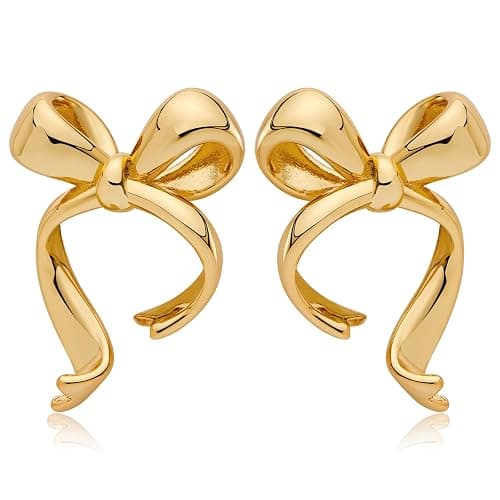 MUYAN Gold Bow Butterfly Stud Earrings Fashion Jewelry for Women - Image 1