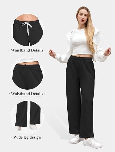 JEKAOYI Womens Sweatpants Wide Leg Drawstring Workout Casual Baggy Pants High Waist with Pockets thumbnail 4