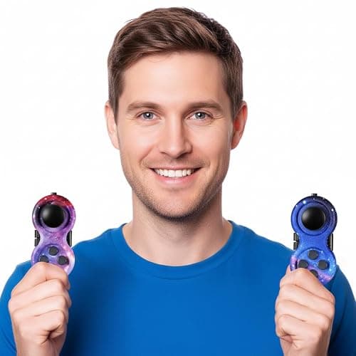 Skylety 2 Fidget Toy Game Controller Fidget Pad, Starry Purple Starry Blue | Stress Relief Sensory Toy, Concentration Toy with 8 Fidget Functions, for ADHD Autism Relief Stress Anxiety thumbnail 6