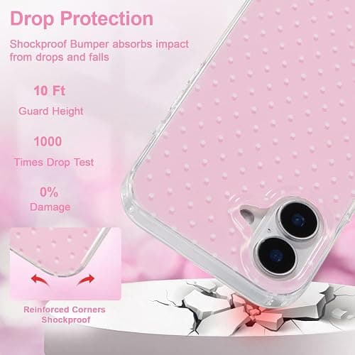 QLTYPRI Cute Polka Dot Phone Case for iPhone 16 Plus, Pink | Polka Dot Fashion Aesthetic Design for Women Girls, Pretty Stylish Kawaii, Slim Fit, Durable TPU Shockproof Protective Case thumbnail 3
