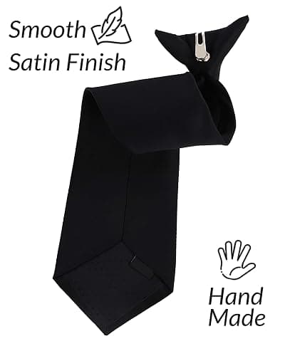 Umo Lorenzo Boys Clip on Tie Solid Neck Tie for Infants, Kids and Teens Up to 15 Years Old thumbnail 6