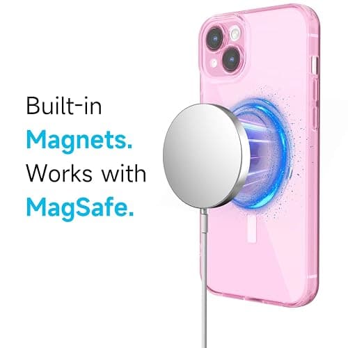 Svanove for iPhone 15 Case Clear Compatible with Magsafe Silicone, Transparent Thin Magnetic Mag Safe Case Cute, Girly Aesthetic Trendy Slim Hard Rubber Camera Cover Protection, Light Pink thumbnail 3