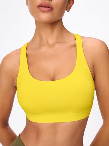 Omwilddo Women's Strappy Sports Bras Light Compression Crop Criss Cross Back Padded Workout Yoga Bra Supportive U Neckline thumbnail 4
