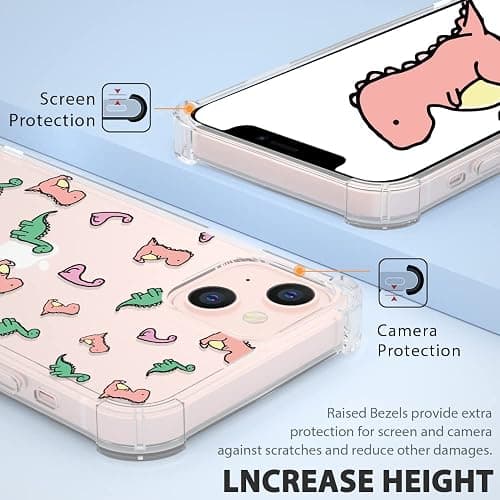 YESPURE Case for iPhone 13,Fashion Phone Cases with Soft TPU Anti-Fall Shock Absorbing Shockproof Protective Cover for iPhone 13 (Colored Dinosaurs) thumbnail 4