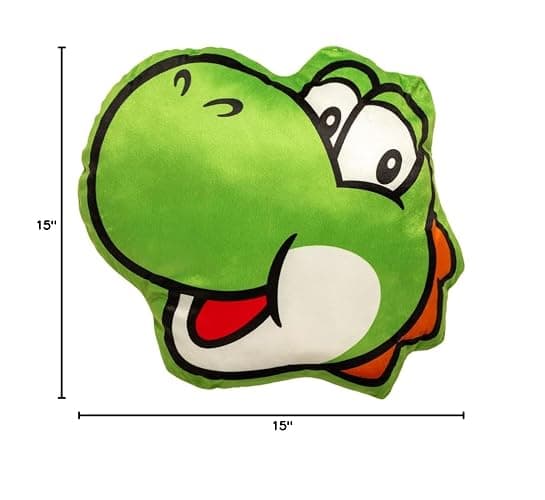 Nintendo Super Mario Yoshi Gaming Bedding Super Soft Plush Decorative Pillow, One Size, (Officially Licensed Product) by Franco thumbnail 2