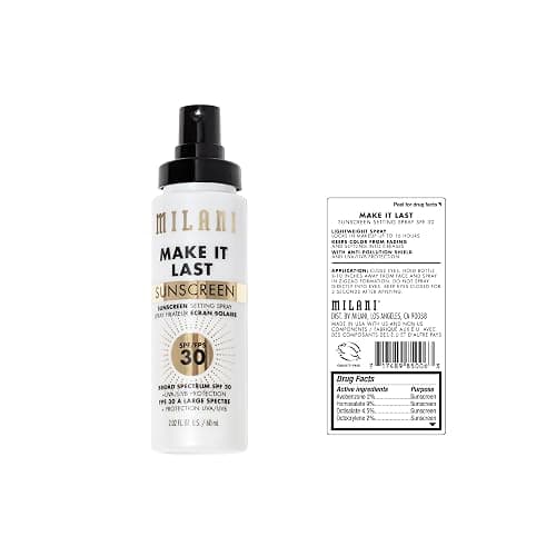 Milani Sunscreen Setting Spray + Primer, Make It Last Sunscreen for Face- SPF 30 UVA & UVB Protection Antioxidant Rich Formula for Broad Spectrum Protection, Prime + Set + Protect, 2.02Fl. Oz thumbnail 2