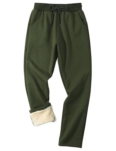 Gihuo Men's Winter Fleece Pants Sherpa Lined Sweatpants Active Running Jogger Pants - Image 1