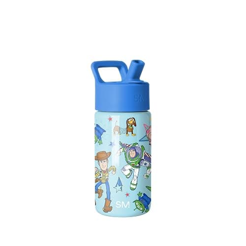 Simple Modern Disney Pixar Kids Water Bottle with Straw Lid | 14oz Insulated Stainless Steel Kids Tumbler & Spill Proof Toddler Cup for School, Girls, Boys | Summit | Buzz and Woody Adventures - Image 1
