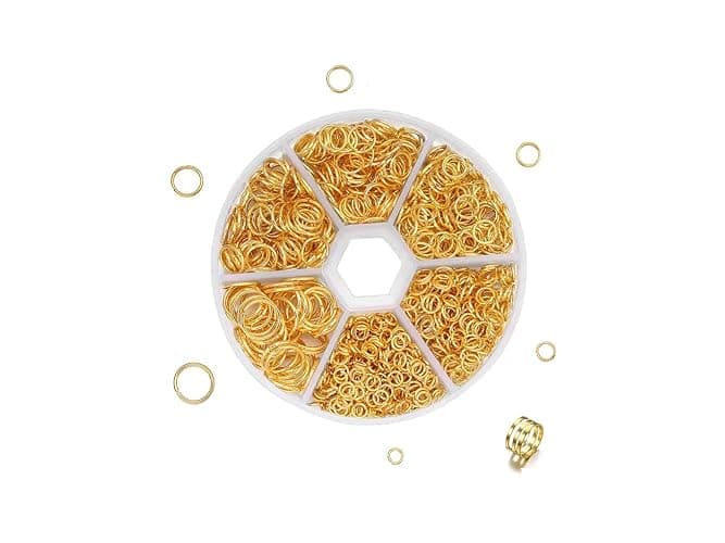 1051pcs O Ring Connectors Stainless Steel Quality Jump Rings Metal Open Jump Rings Set 304 Stainless-Steel Jump Rings for Jewelry Making Connectors (Gold) - Image 1