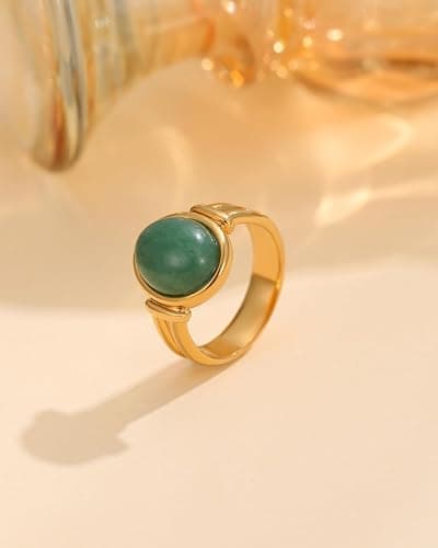 YeGieonr Gold Rings for Women Trendy Non Tarnish Chunky Gold Plated Ring, Waterproof Stainless Steel Gold Jewelry Gift thumbnail 7