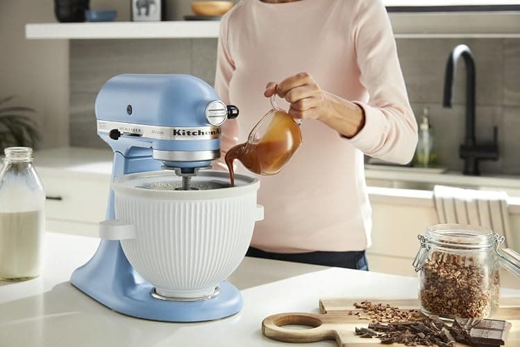 KitchenAid Ice Cream Maker Attachment for Stand Mixer, 2 Quart, KSMICM, White thumbnail 6