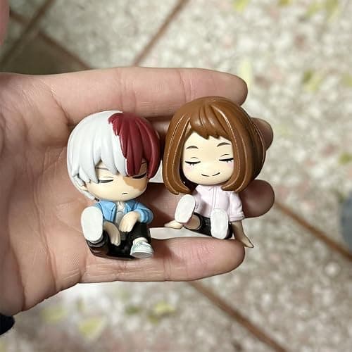 YLQANONG MHA Midoriya Izuku Figures Todoroki Shouto/Uraraka Ochako Anime Figure Statues PVC Anime Action Figurine 2.36IN thumbnail 2