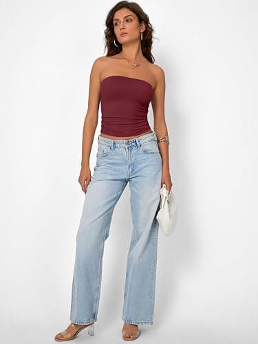 Trendy Queen Women's Strapless Bandeau Crop Top thumbnail 5