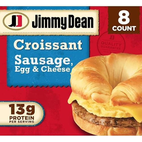 Jimmy Dean Sausage, Egg and Cheese Croissant Breakfast Sandwich, 8 Count (Frozen) - Image 1