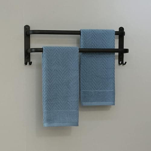 YiLUOMO Blue Hand Towel Set of 2 100% Cotton Terry Striped Pattern Ultra Soft Absorbent Hand Towel for Bathroom Summer Decorative13 X 29" thumbnail 5