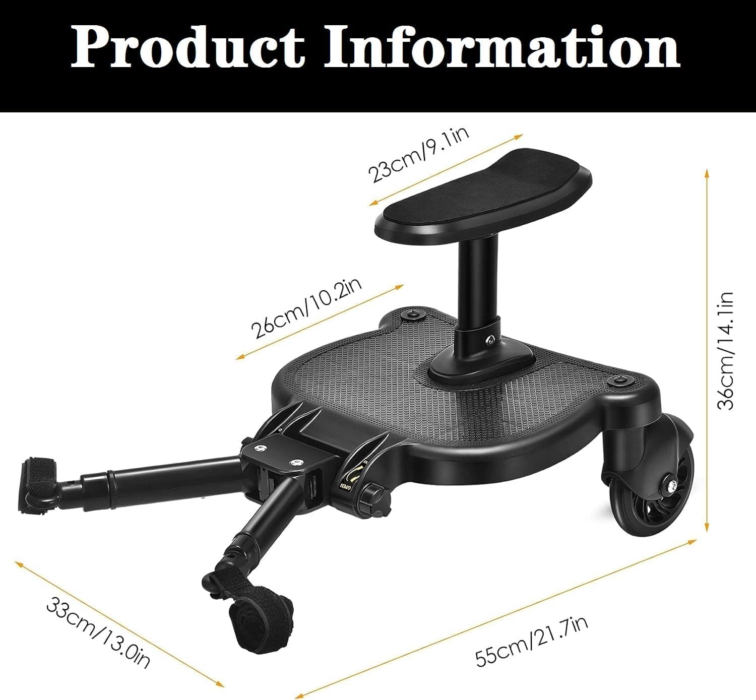 Universal Toddlers Stroller Board Kids Buggy Pushchair Jogger Travel Pram Buggy Board Seat Stand Connector Pram Accessories thumbnail 5
