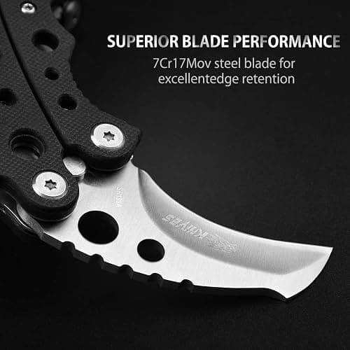 NedFoss Pocket Knife, EDC Folding Pocket Knife with Clip, G10 Handle, Button Lock, Compact Cool Knives for Men Every Day Carry, Outdoor Activities thumbnail 3