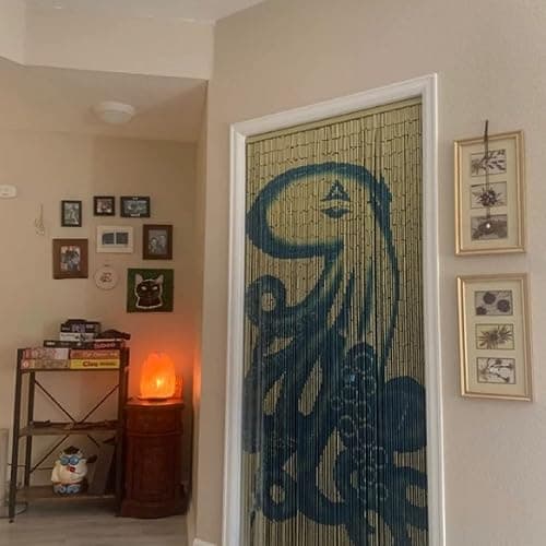TACHILC Octopus Wooden Beaded Door Curtain - 36 x 78 in- Bead Doorway Curtain - Bead Curtain for Door Decoration & Room Divider thumbnail 8
