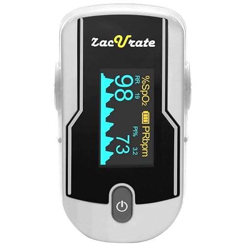 Zacurate 500E-B Wireless Bluetooth Fingertip Blood Pulse Oximeter Monitor with FREE App, SpO2, Heart Rate, Plethysmograph, and Perfusion Index Finger Oxygen Sensor Meter thumbnail 5